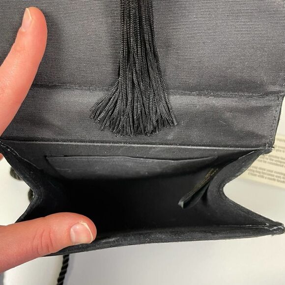 Mary Kay Cosmetics Black Suede Evening Bag Clutch Crossbody Shoulder Bag - Picture 4 of 5